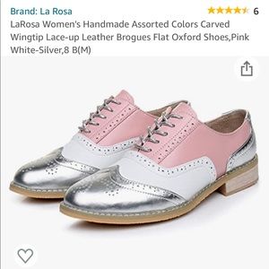 NEW IN BOX!! Pink, silver & white LA ROSA shoes💕